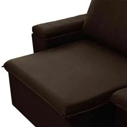 Sofá Retrátil Reclinável 3 Lugares 245cm Baluart F05 Veludo Marrom - M