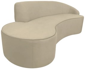 Sofá 3 Lugares Eros D07 Curvo 210cm Braço Direito Veludo Creme - D'Rossi