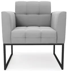 Sofá Namoradeira e 1 Poltrona Base Industrial Preto Ana Suede Cinza -