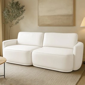 Sofá 2 Lugares Orgânico 174cm Modulado para Sala Brumma Bouclê  K01 - D'Rossi - Off White