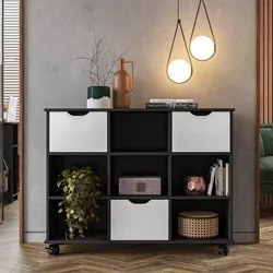 Nicho Organizador com Rodízios Toys 3 Gavetas Q01 Preto/Branco - Mpoze