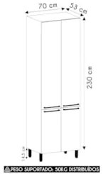 Paneleiro de Cozinha 4 Portas 70cm Mirella Freijó/Cinammon L01 - Mpoze
