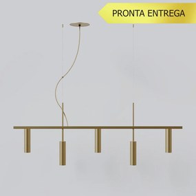 Pendente Retângular 101X3,8X44,5Cm Tubo Desalinhado Alumínio 5Xmr11 -... (CHAMPANHE)