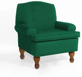 Poltrona da Vovó Lucy Decorativa Luxo Suede Verde Bandeira