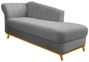 Recamier Vanessa 160cm Lado Direito Suede Cinza - ADJ Decor