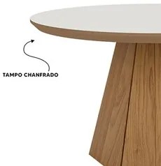 Mesa de Centro Base Hexagonal West D01 Off White/Freijó - Mpozenato