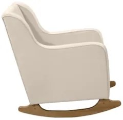 Poltrona Amamentação Base Madeira Balanço Vick Veludo Off F03 - Mpozen