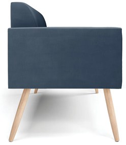 Sofá Namoradeira Pés Palito Natural Marisa Suede Azul Marinho D03 - D'Rossi