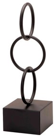 Escultura Decorativa em Metal Preto 41x13 cm - D'Rossi