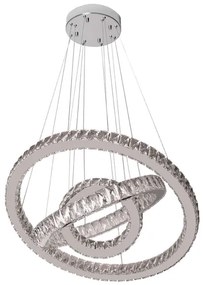 Pendente Led Cristal E Aluminio Cinza 59W 3000K Alianca