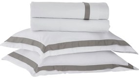Jogo de Cama Kacyumara 300 Fios Bellagio  Branco e Fend - Queen