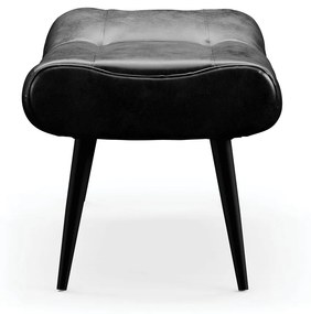 Kit 02 Puffs Sher Corano Preto Pés Palito de Ferro - D'Rossi