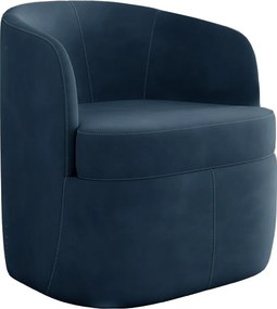 Poltrona Decorativa Design Moderno Bel Sala de Estar Base Giratória Veludo Azul Marinho G33 - Gran Belo