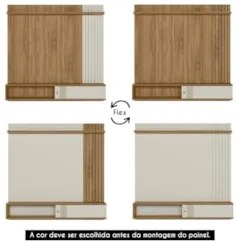 Painel TV 55 Pol e Bancada Suspensa Romeo Nature/Off Flex Z49 - Mpozen