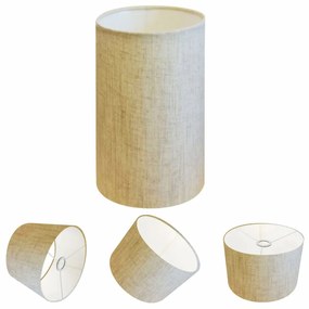 Cúpula Abajur Cilíndrica Cp-8002 Ø13x30cm Rustico Bege