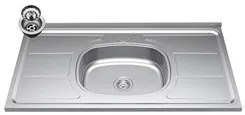 Armário de Cozinha 6 Peças Com Pia Inox Da Vinci CP1 L06 Nature/Off Wh