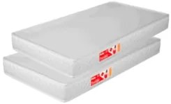 Colchão Quarto Berço 130x60x10cm Kit 2 Branco     - Prorelax