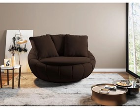 Kit 2 Poltronas Decorativas Giratória Sala de Estar Afrodite Veludo Marrom G45 - Gran Belo