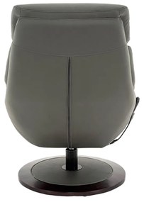 Poltrona de Massagem Giratória Alasca com Aquecimento Apoio para os Pés PU Cinza G56 - Gran Belo