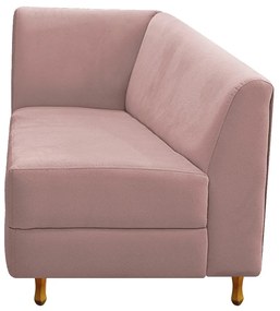 Recamier Valéria 140cm Lado Direito Suede Rosê - ADJ Decor