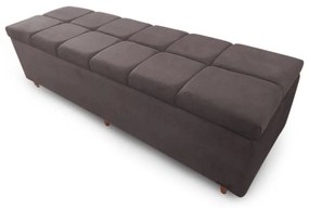 Calçadeira Baú Solteiro 90cm Veneza Suede Marrom - Sheep Estofados - Marrom