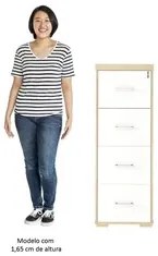 Conjunto Escritório Home Office 4 Peças Corp A06 Carvalho/Branco - Mpo