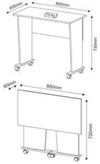 Mesa para Notebook com rodízios ME4117 Rústico - Tecno Mobili