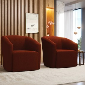 Poltrona Decorativa Orgânica Kit 2 Stella Max Bouclê D03 - D'Rossi - Terracota