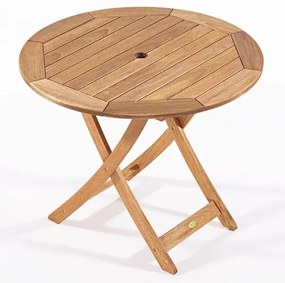 Mesa Dobrável Redonda Madeira Stain Cor Jatobá 120cm - 16526 Sun House