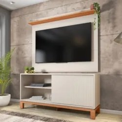 Painel Para TV 45 Pol e Rack Bancada 136cm Lucca Off/Freijó C01 - Mpoz
