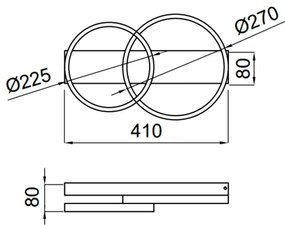 Plafon Pira Duplo Aro 41X27X08Cm Led 22W 3000K Bivolt Branco - Usina I... (Branco)