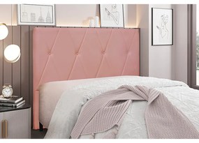 Cabeceira Cama Box Queen 160 cm Aquilla Veludo S04 - D'Rossi - Rosa
