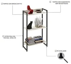 Estante Livreiro Dynamica Industrial 60cm 3 Prateleiras C08 Snow - Mpo