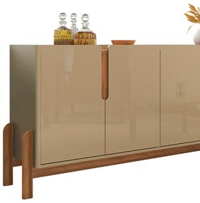 Aparador Buffet 4 Portas Belle 170 cm Champagne e Cedro - D'Rossi