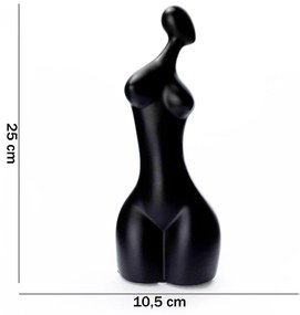 Escultura Decorativa Corpo Preto 25x10,5 Cm - D'Rossi