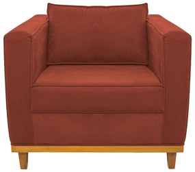 Poltrona Decorativa Europa Suede Terracota ADJ Decor