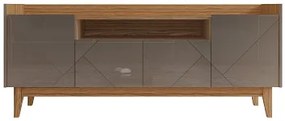 Rack Adria 1.60 Cinza Perola/Noce - Casa D Móveis