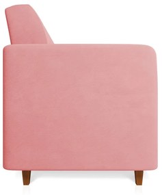 Sofá 03 Lugares Arezzo Suede Pés Chanfrado Castanho - D'Rossi - Rose