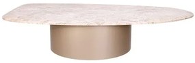 Mesa Centro Auris Média Travertino Base Champagne - 77937 Sun House