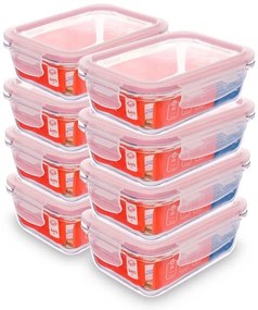 Kits de Potes de Vidro Tampa Click - 640 ml