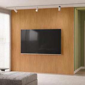 Painel Decorativo Ripado para Parede Mahalo 260x250 MDP Nature G77 - Gran Belo