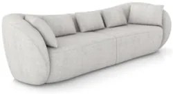 Sofá 4 Lugares 292cm Orgânico Pé Madeira Yume Linho Gelo Z55 - Mpozena