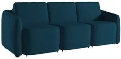 Sofá Cama Casal para Sala 246cm Polska Z08 Veludo Azul - Mpozenato