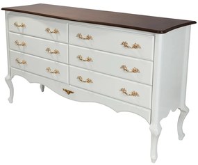 Cômoda Decorativa Beethoven com 6 Gavetas Branco/Imbuía G71 - Gran Belo