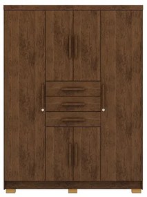 Guarda Roupa Taurus 6 Portas e 3 Gavetas Imperial Imbuia Rústico - Vila Rica Móveis