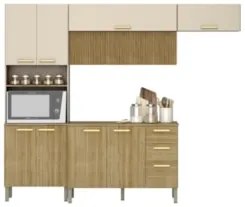 Armário de Cozinha 5 Peças Urban03 Balcão com Tampo 120cm Z06 Freijó/V