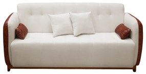 Sofá 3 Lugares Liverpool 1,90 m Compose Corino Ocre/Bege C/ Botão - Decorar Estofados