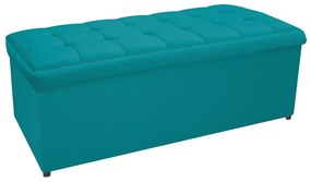 Calçadeira Copenhague 160 cm Queen Size Suede Azul Turquesa - ADJ Decor