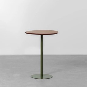 Mesa Lateral Pino Orgânica Verde e Nozes - 48cmx 45cm