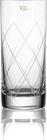 Copo de Cristal Mozart Basic Lapidado Double Cuba Libre 200ml Incolor